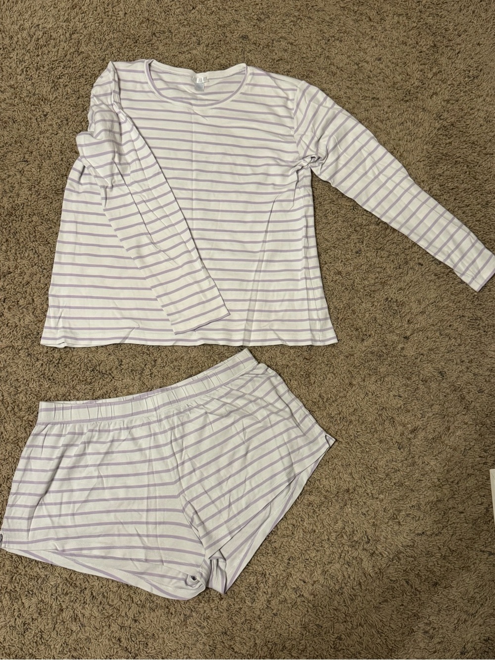 LAKE pajamas set- Purple striped